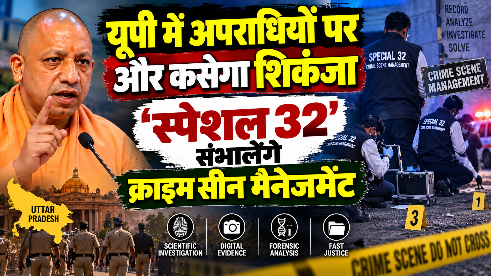 यूपी में अपराधियों पर और कसेगा शिकंजा, ‘स्पेशल 32’ संभालेंगे क्राइम सीन मैनेजमेंट