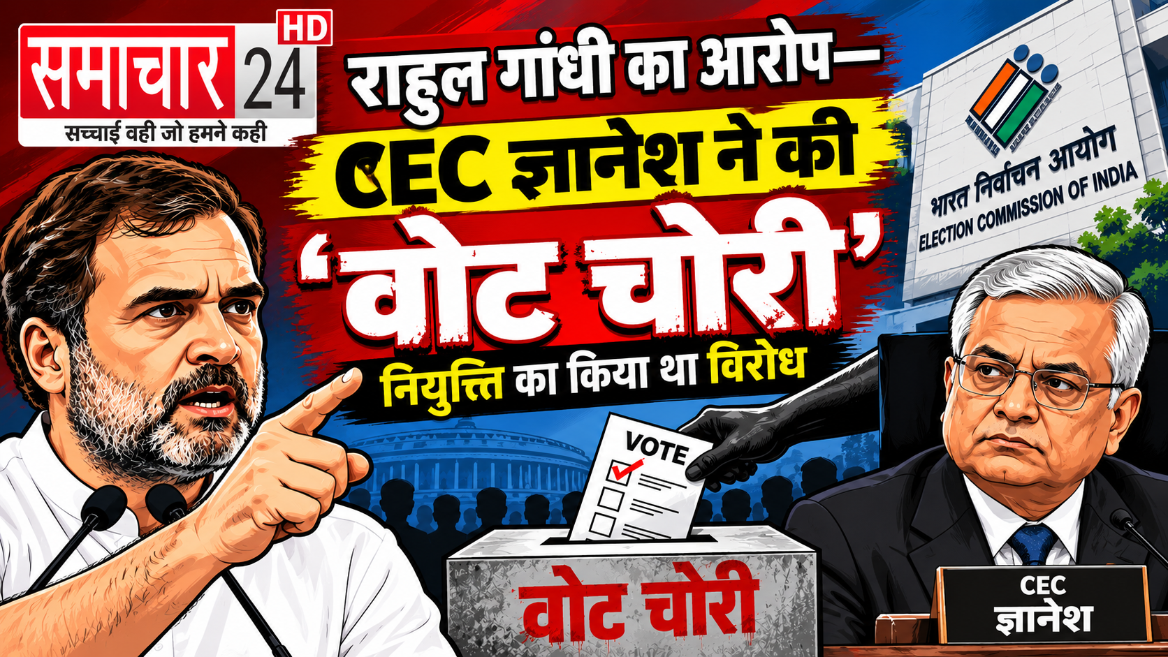 राहुल गांधी का आरोप—CEC ज्ञानेश ने की ‘वोट चोरी’: नियुक्ति का किया था विरोध
