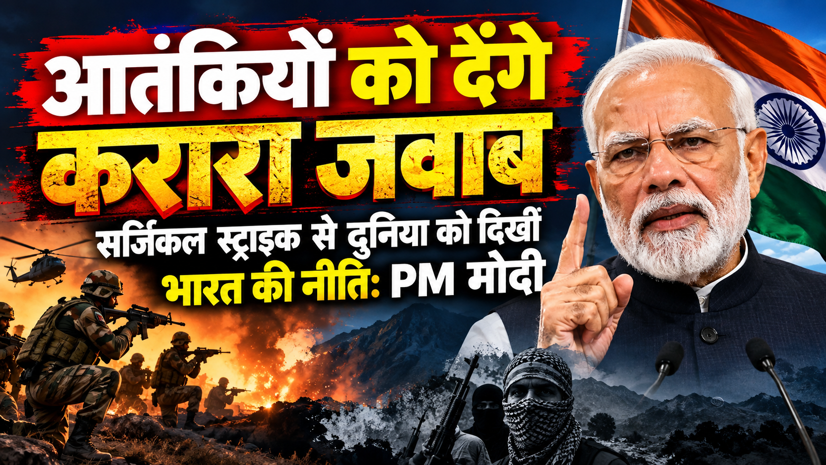 आतंकियों को देंगे करारा जवाब, सर्जिकल स्ट्राइक से दुनिया को दिखी भारत की नीति: PM मोदी