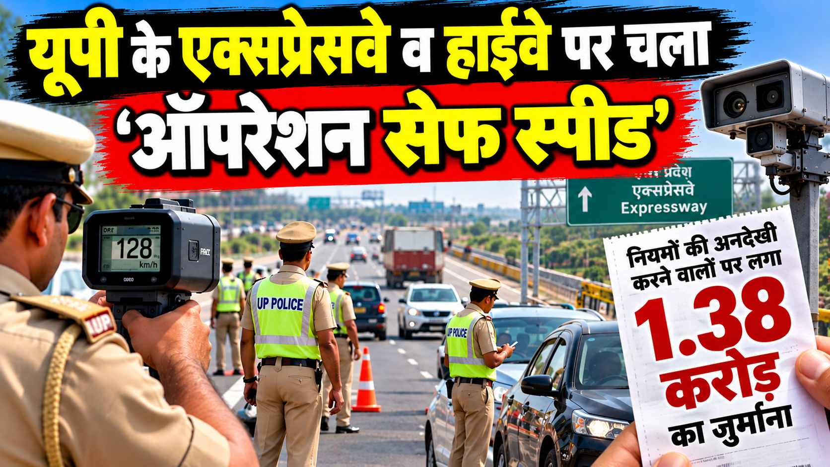 यूपी के एक्सप्रेसवे व हाईवे पर चला ‘ऑपरेशन सेफ स्पीड’, नियमों की अनदेखी करने वालों पर लगा 1.38 करोड़ का जुर्माना