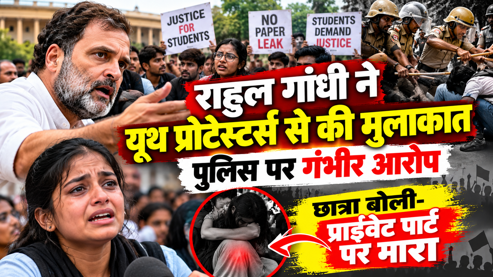 राहुल गांधी ने यूथ प्रोटेस्टर्स से की मुलाकात, पुलिस पर गंभीर आरोप; छात्रा बोली- प्राइवेट पार्ट पर मारा
