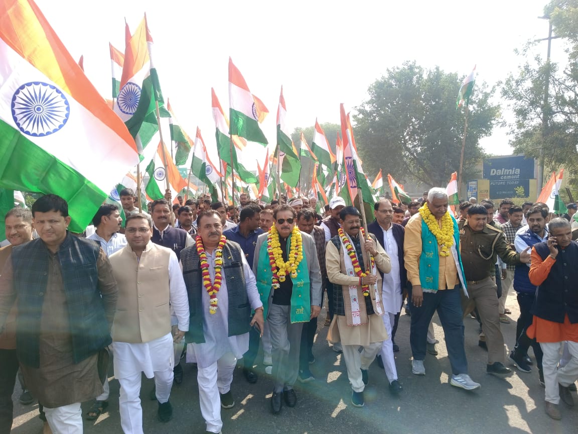 सरदार वल्लभभाई पटेल की 150 वीं जयंती की शुभ अवसर पर आगरा एत्मादपुर में भव्य शोभा यात्रा का आयोजन