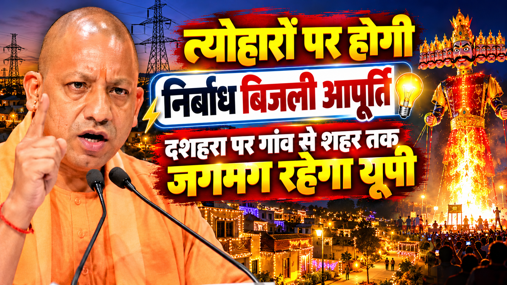त्योहारों पर होगी निर्बाध बिजली आपूर्ति, दशहरा पर गांव से शहर तक जगमग रहेगा यूपी